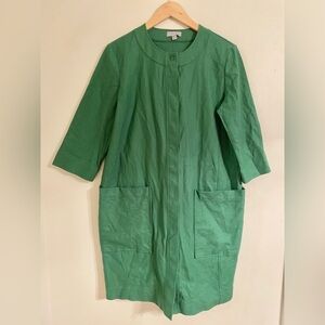 COS Elegant Wool Cashmere Blends Green Long Coat Size US 10- EUC